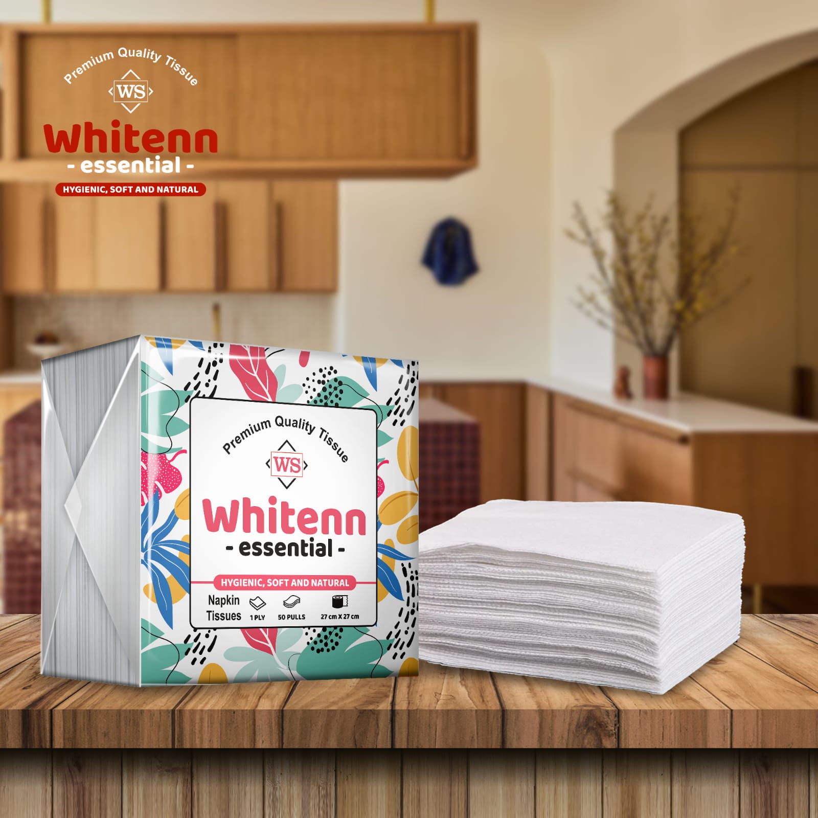 Premium paper napkins manufactured by White Squares Paperworks